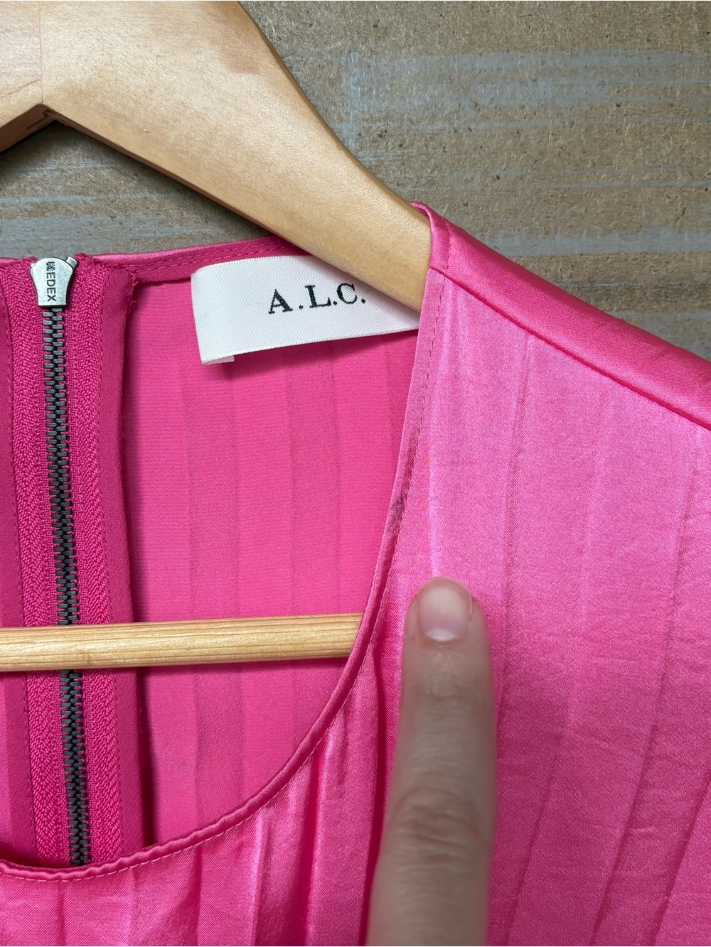 A.L.C. Naples Pleated Cut Handkerchief Dress Pink Event Summer Womens 14 - Picture 4 of 8